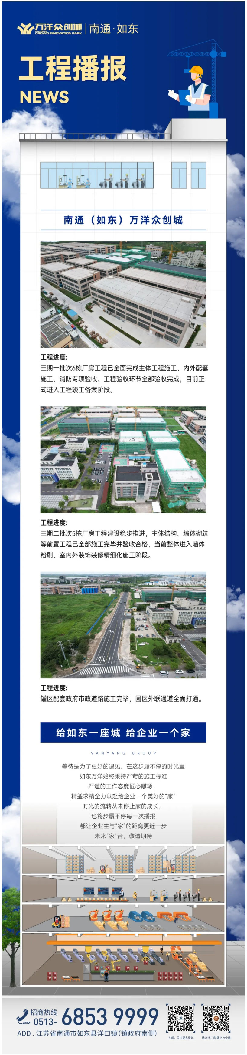 盛夏砺行，匠心筑城 | 如东万洋众创城 7 月工程进度播报
