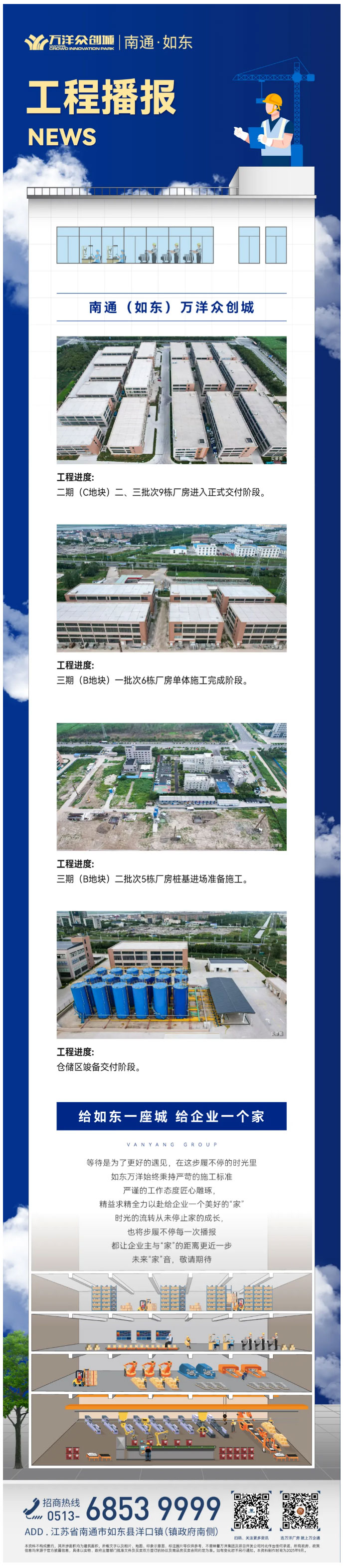 步履不停 预鉴美好 | 如东万洋众创城8月工程播报